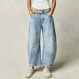 Pantalon Léopard Ample Taille Haute Tendance