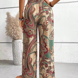 Pantalon Ample à Imprimé Bohème
