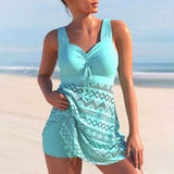Tankini Femme à Col V avec Short Assorti