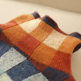 Pull femme à col roulé carreaux multicolores