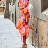 Robe Femme Chemise Rayures Élégante Ceinturée