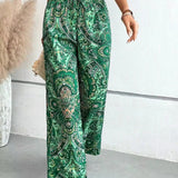 Pantalon Ample à Imprimé Bohème