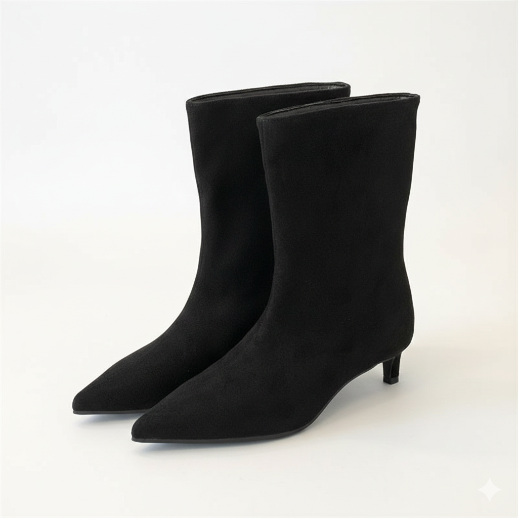 Bottines Pointues Talon Élégant Style Minimaliste Moderne