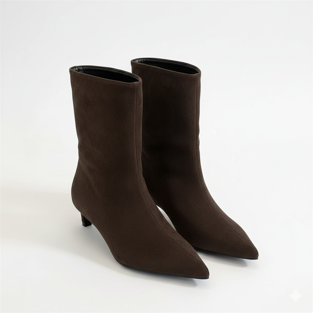 Bottines Pointues Talon Élégant Style Minimaliste Moderne