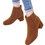 Bottines Suédine Talon Bloc Élégance Moderne