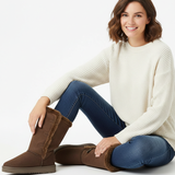 Bottes Fourrées Hiver Lacets Arrière Semelle Confort Chaud