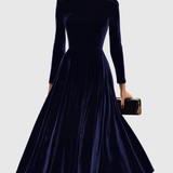 Robe Longue Femme Plissée à Manches Longues