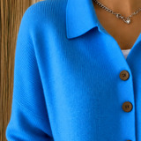 Cardigan en maille à col et boutonnage pour femme
