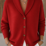 Cardigan en maille à col et boutonnage pour femme