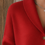 Cardigan en maille à col et boutonnage pour femme