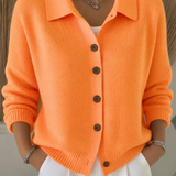 Cardigan en maille à col et boutonnage pour femme