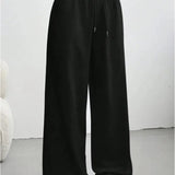 Pantalon Femme Large à Taille Élastiquée