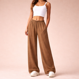 Pantalon Femme Large à Taille Élastiquée