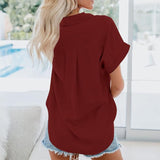 Blouse Unie à Col Classique