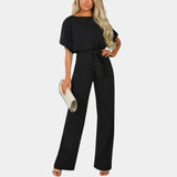 Ensemble Femme Élégant Haut Fluide et Pantalon Large Confort Chic