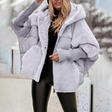 Doudoune Courte Oversize Capuche Effet Laine Confort Chic