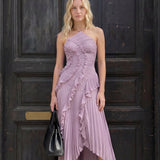 Robe Longue Asymétrique à Volants