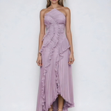 Robe Longue Asymétrique à Volants