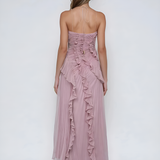 Robe Longue Asymétrique à Volants