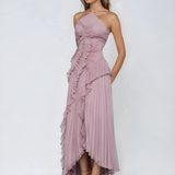 Robe Longue Asymétrique à Volants
