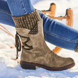 Bottines Hiver Tricotées Style Vintage Confort