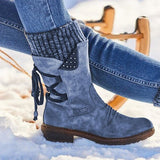 Bottines Hiver Tricotées Style Vintage Confort