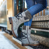 Bottines Hiver Tricotées Style Vintage Confort