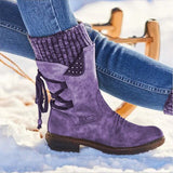 Bottines Hiver Tricotées Style Vintage Confort