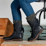 Bottines Hiver Tricotées Style Vintage Confort