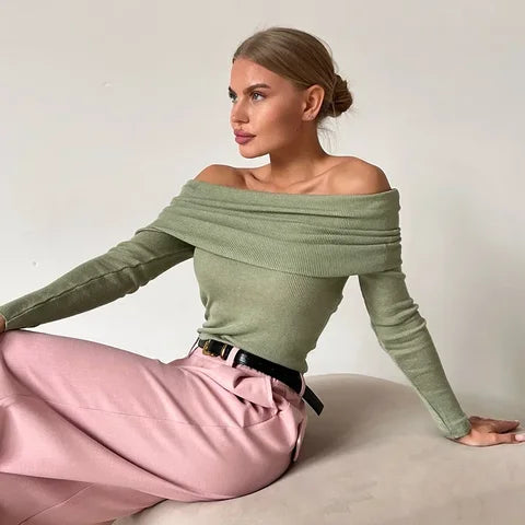 Top Épaules Dénudées Coupe Ajustée Élégance Moderne