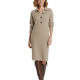Robe Midi Maille Boutonnée Manches Longues Élégance