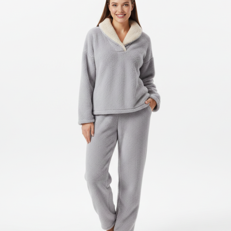 Ensemble Pyjama Polaire Capuche Confort Douillet Hiver