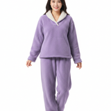 Ensemble Pyjama Polaire Capuche Confort Douillet Hiver