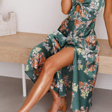 Robe Midi Femme Fleurie à Bretelles Fines