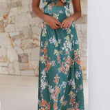 Robe Midi Femme Fleurie à Bretelles Fines