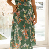 Robe Midi Femme Fleurie à Bretelles Fines