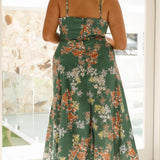 Robe Midi Femme Fleurie à Bretelles Fines