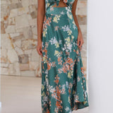Robe Midi Femme Fleurie à Bretelles Fines