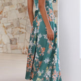 Robe Midi Femme Fleurie à Bretelles Fines
