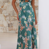 Robe Midi Femme Fleurie à Bretelles Fines