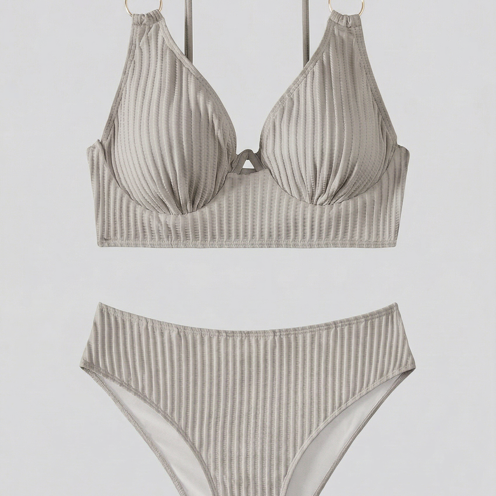 Bikini Femme Côtelé à Col V