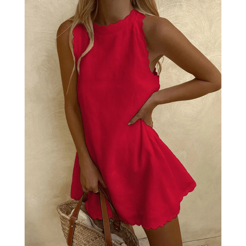 Robe Femme Courte Sans Manches – Robe Été Décontractée
