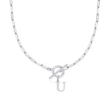Collier maille trombone avec pendentif initiale