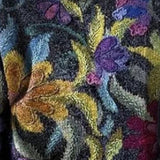 Pull Femme Imprimé Floral Artistique – Sweat Élégant Tendance