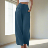 Pantalon Ample à Taille Élastiquée et Jambes Fuselées