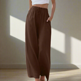 Pantalon Ample à Taille Élastiquée et Jambes Fuselées