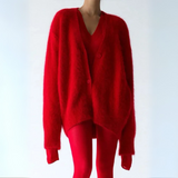 Pull Femme Oversize Col V Doux Élégant