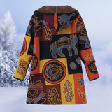 Manteau Femme Imprimé à Capuche – Veste Hiver Doublée Chaude