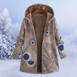 Manteau Femme Imprimé à Capuche – Veste Hiver Doublée Chaude