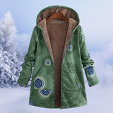 Manteau Femme Imprimé à Capuche – Veste Hiver Doublée Chaude
